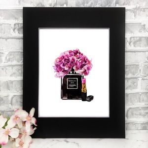 COPY - Framed purple floral flower wall accent